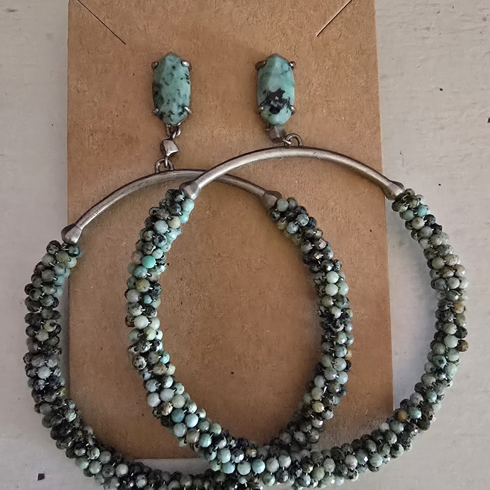 Kendra SCOTT Elegant Turquoise Beaded Hoop Earrings